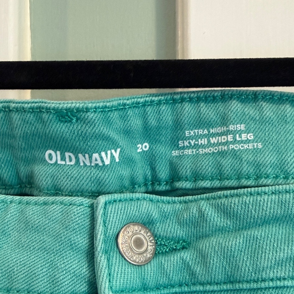 Old Navy Turquoise Wide Leg Jeans